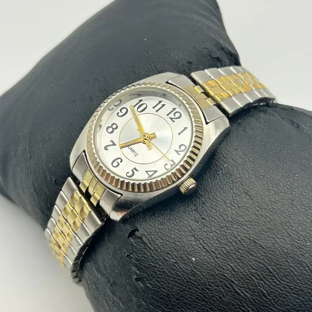 Women’s Two Tone Quartz Watch St. Steel Working New Battery